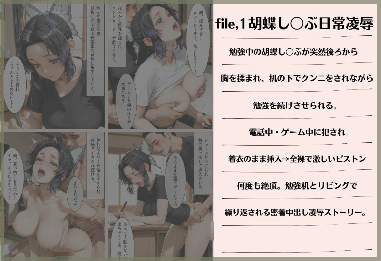 日常凌●〜勉強机で何度もイカされ、汗だく胡蝶し〇ぶをジム更衣室で●す〜 - サンプル画像 1