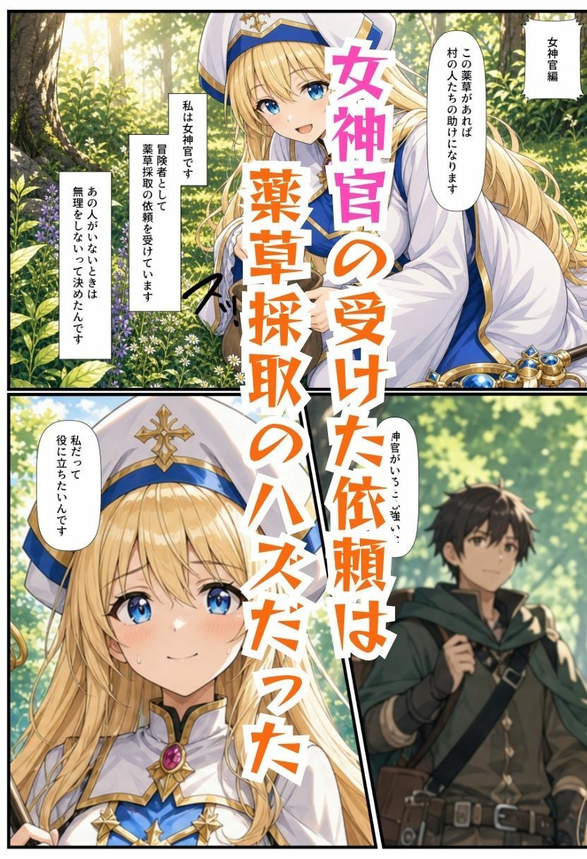 【ゴブリン姦】ゴブスレ異世界ヒロインが拘束調教されメス堕ち〜エルフ妖精弓手・女神官・牛飼娘〜 - サンプル画像 1