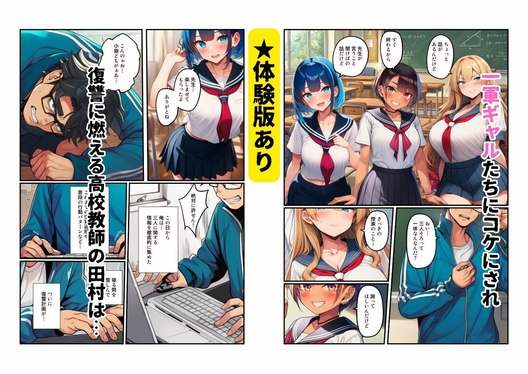 一軍ギャルがパパ活バレた！ 陰キャ教師に脅されて調教SEX - サンプル画像 1