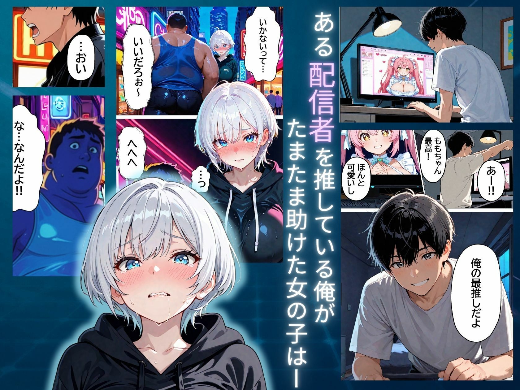 推しじゃない巨乳Vtuberに嫉妬されて朝まで騎乗位で犯●れたら、俺は恋に落ちてしまった - サンプル画像 1