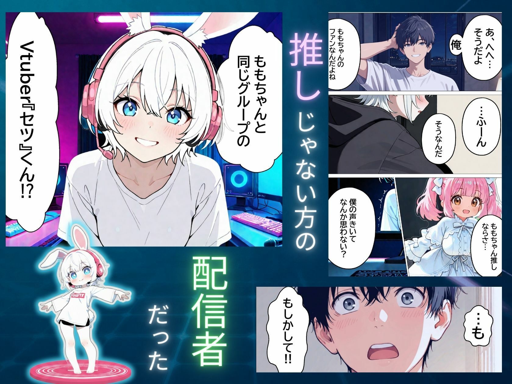 推しじゃない巨乳Vtuberに嫉妬されて朝まで騎乗位で犯●れたら、俺は恋に落ちてしまった - サンプル画像 2