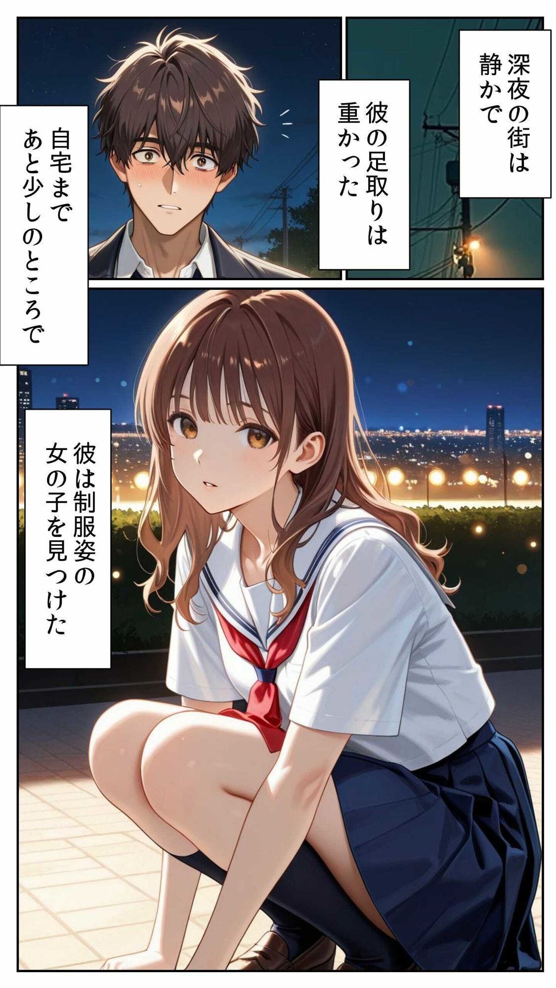 制服の誘惑 〜深夜の過ちと運命の再会〜 - サンプル画像 1