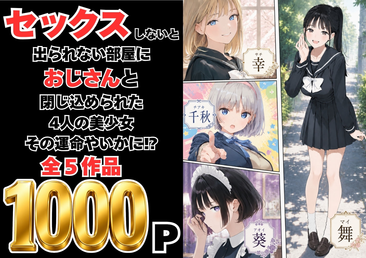 【総集編】おじさんとセックスしないと出られない部屋全5作品 - サンプル画像 1