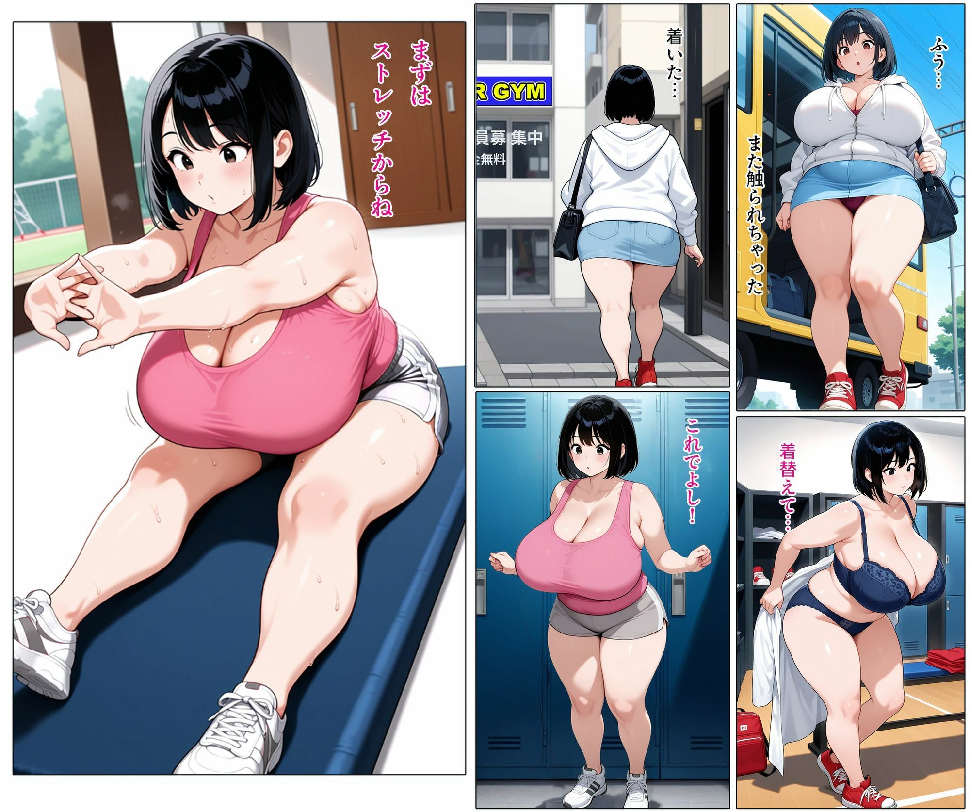爆乳OLの日常  痴●編 - サンプル画像 4