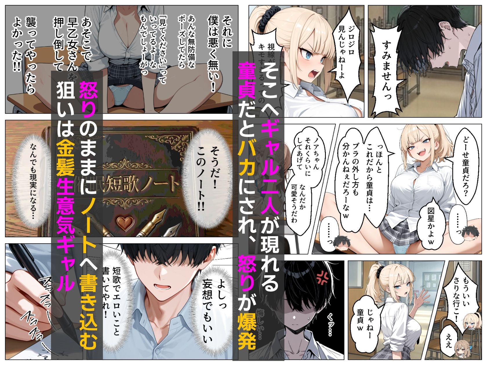 童貞の僕が催●ノートで一軍ギャルと3P？？絶頂生ハメSEXした話 - サンプル画像 2