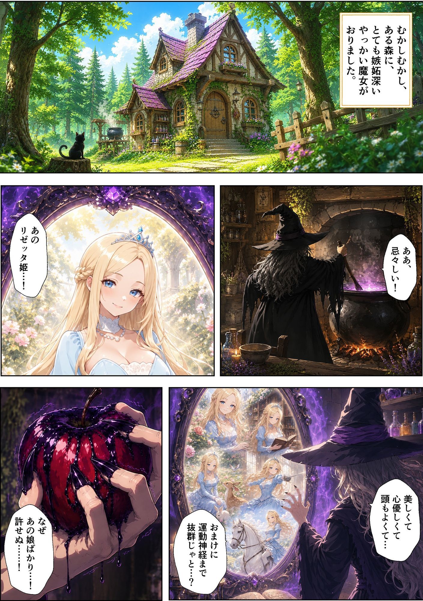 魔女の呪いで眠ってしまったお姫さまにハゲデブおじさんが種付け中出し！ - サンプル画像 1