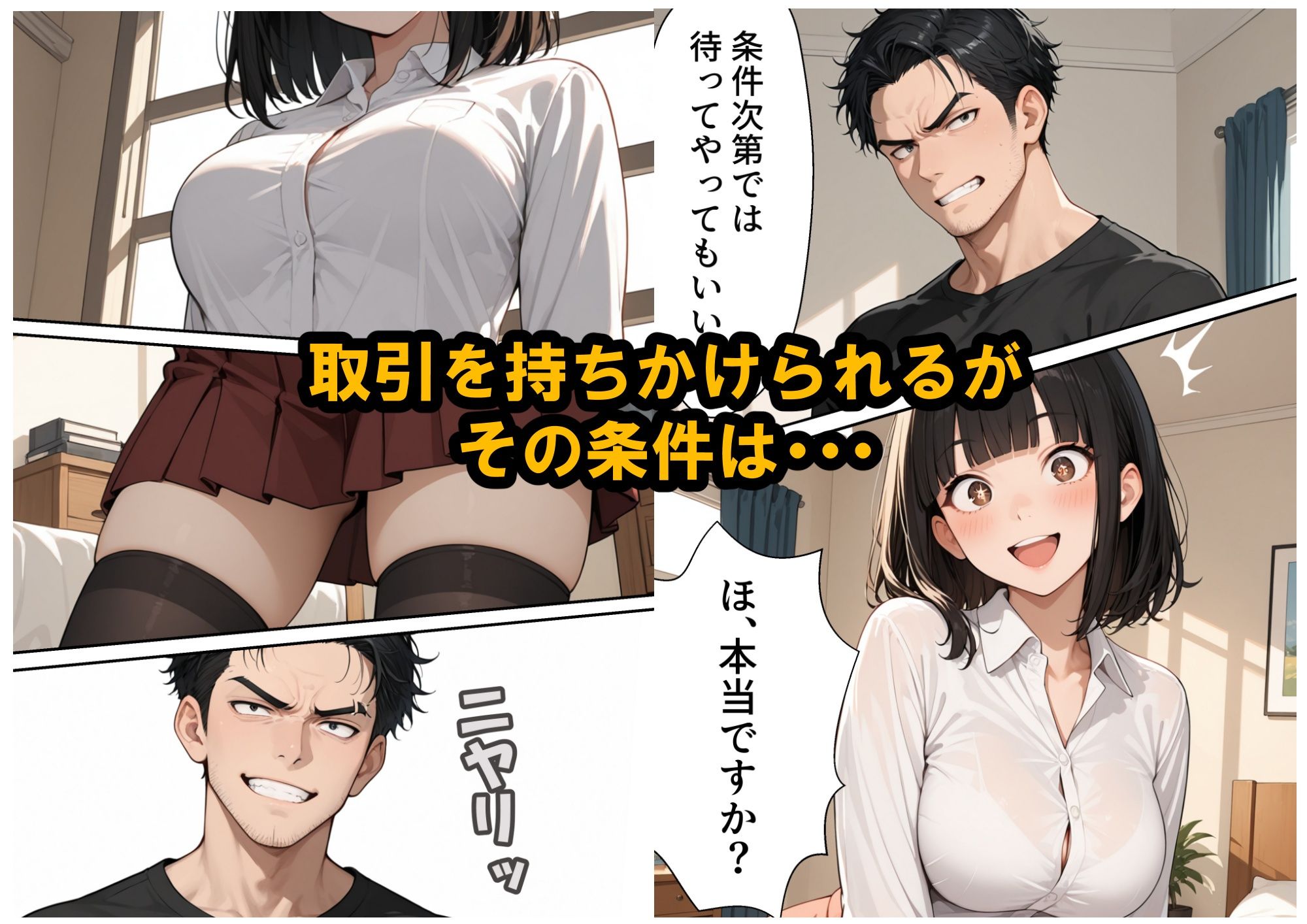 【家賃滞納】清楚系巨乳女子大生が堕ちる「性の取引」大家のエッチな要求にNOと言えない黒髪ロングニーハイ！エスカレートする強●調教 - サンプル画像 3