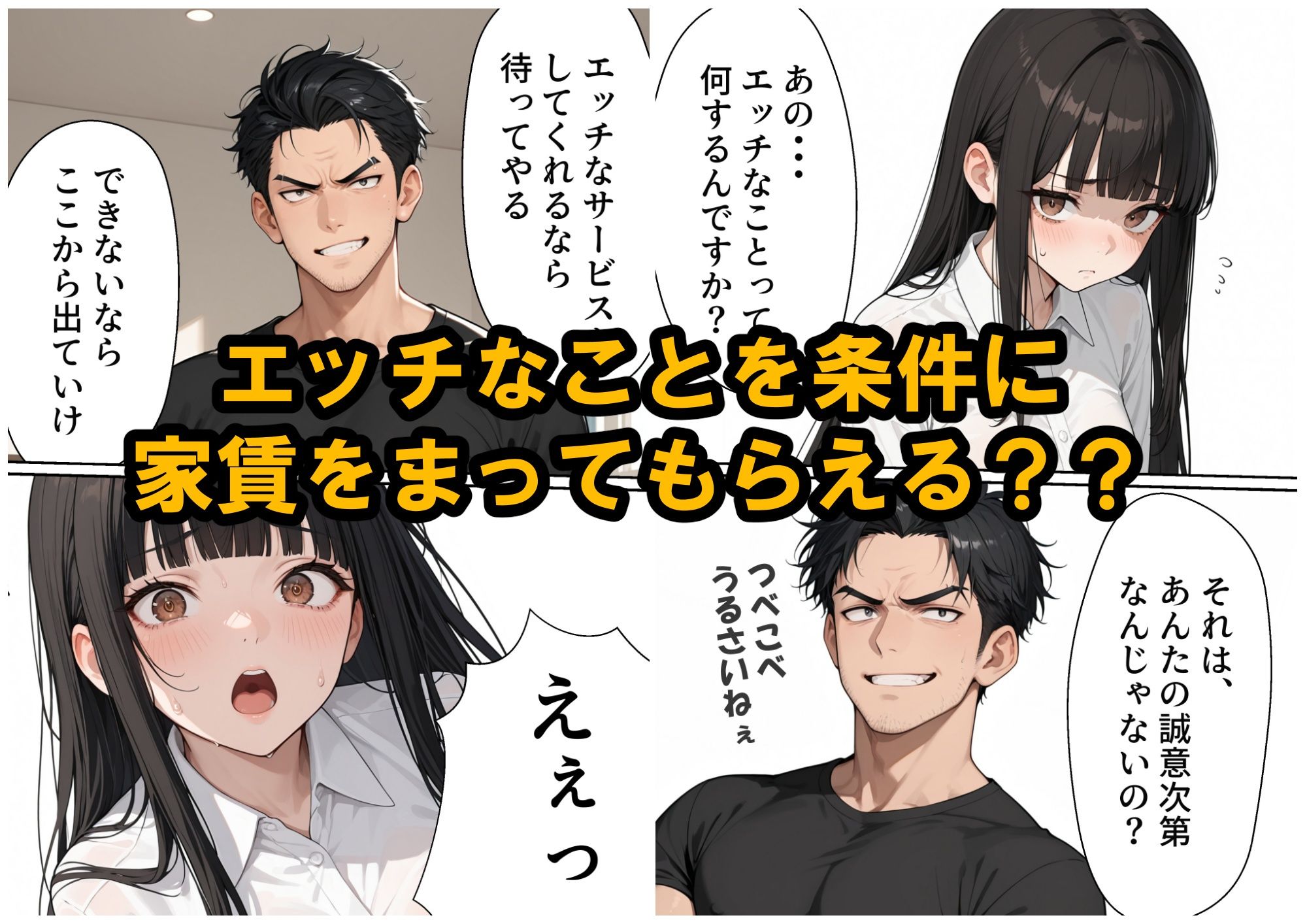 【家賃滞納】清楚系巨乳女子大生が堕ちる「性の取引」大家のエッチな要求にNOと言えない黒髪ロングニーハイ！エスカレートする強●調教 - サンプル画像 4
