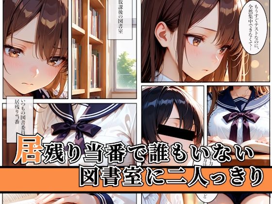 密室の図書室で先輩と二人っきり！勉強中の種付マッサージ - サンプル画像 1