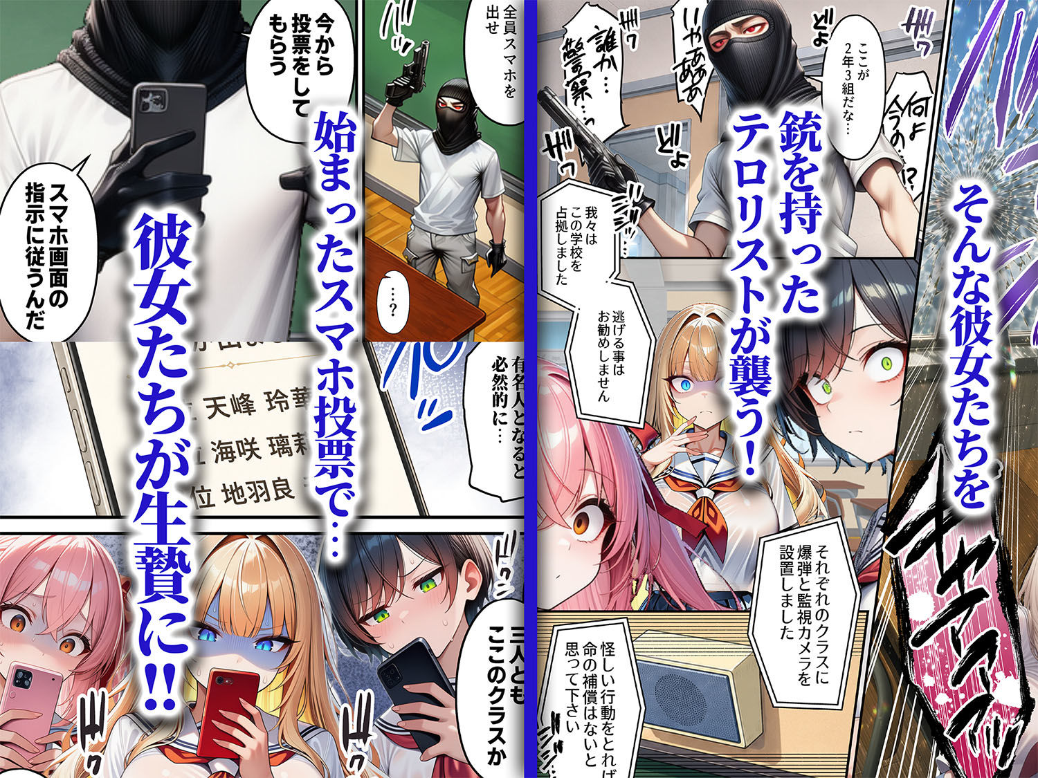 人質ライブ配信2 学園投票編 一軍女子がクラスのおもちゃ - サンプル画像 2
