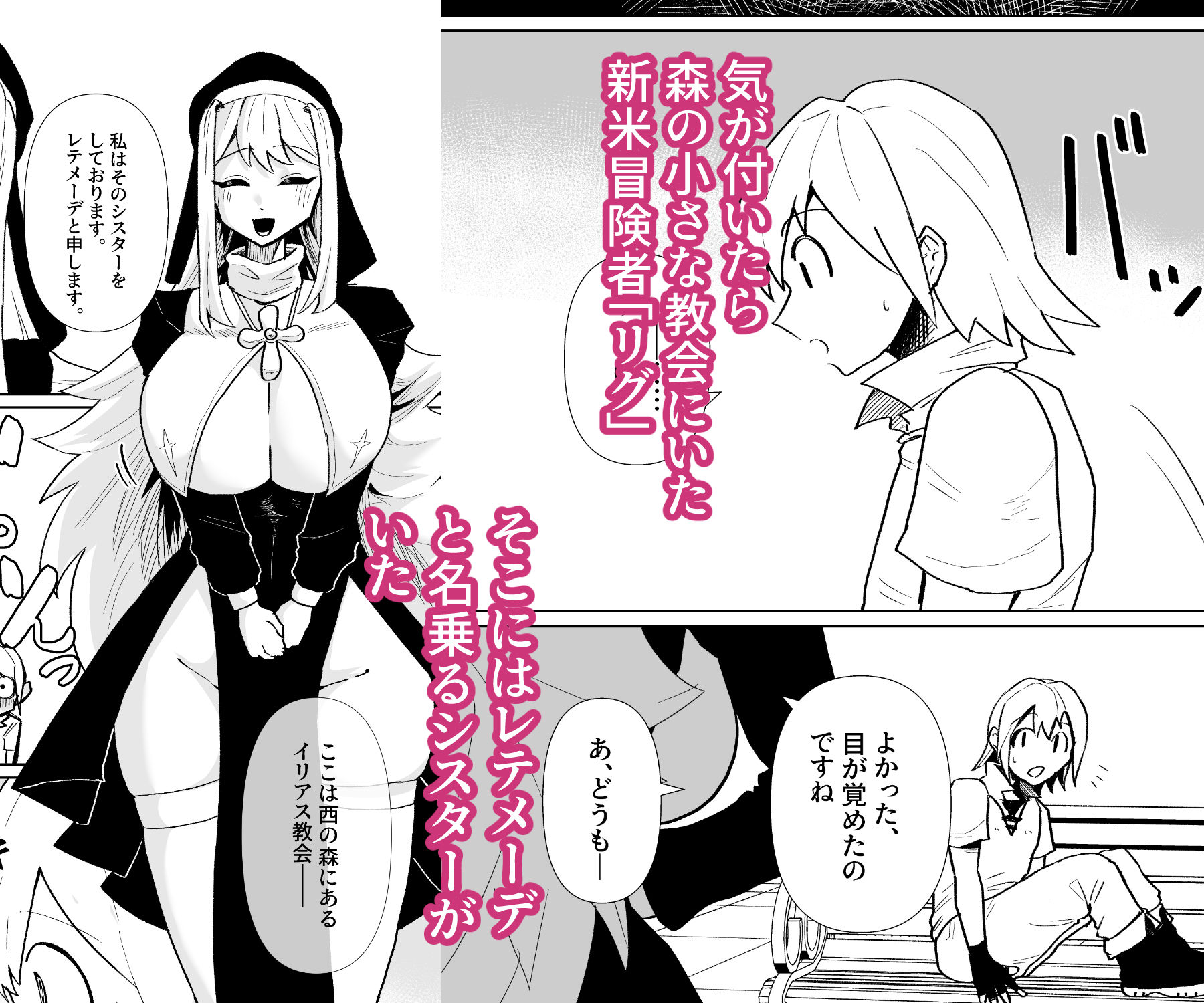 シスターと新米冒険者がえっちする話 - サンプル画像 1