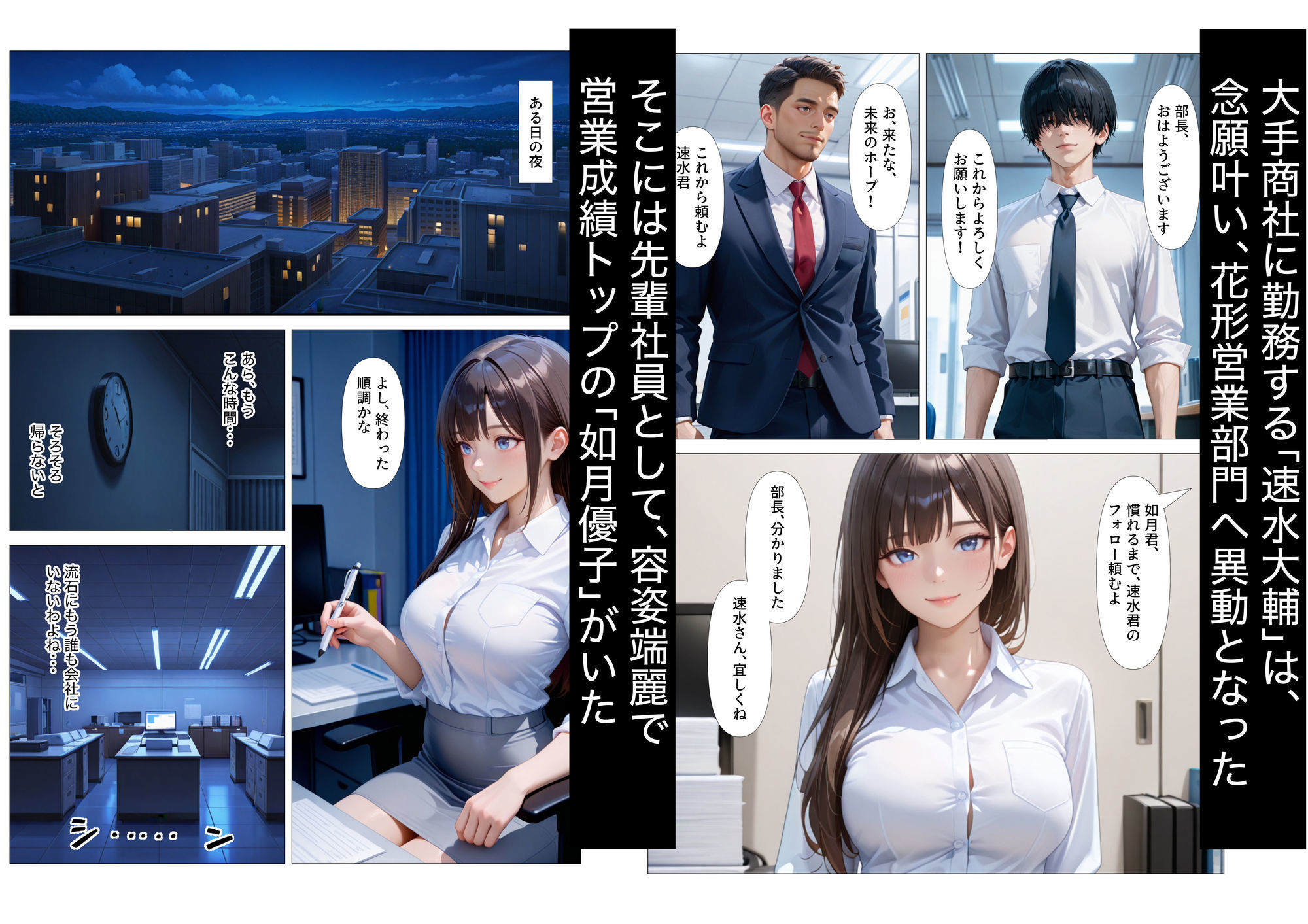 職場の巨乳先輩OLに沼る - サンプル画像 1