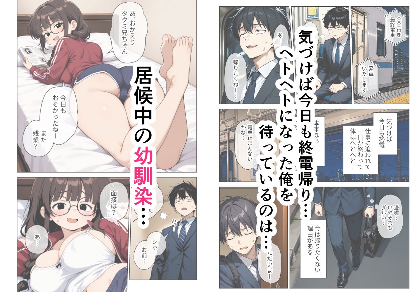 ねちっこい寸止めスロー手コキフェラと先っぽから根本まで往復するスロー騎乗位で溜まった疲れを搾りとる年下幼馴染の甘やかし搾精 - サンプル画像 1
