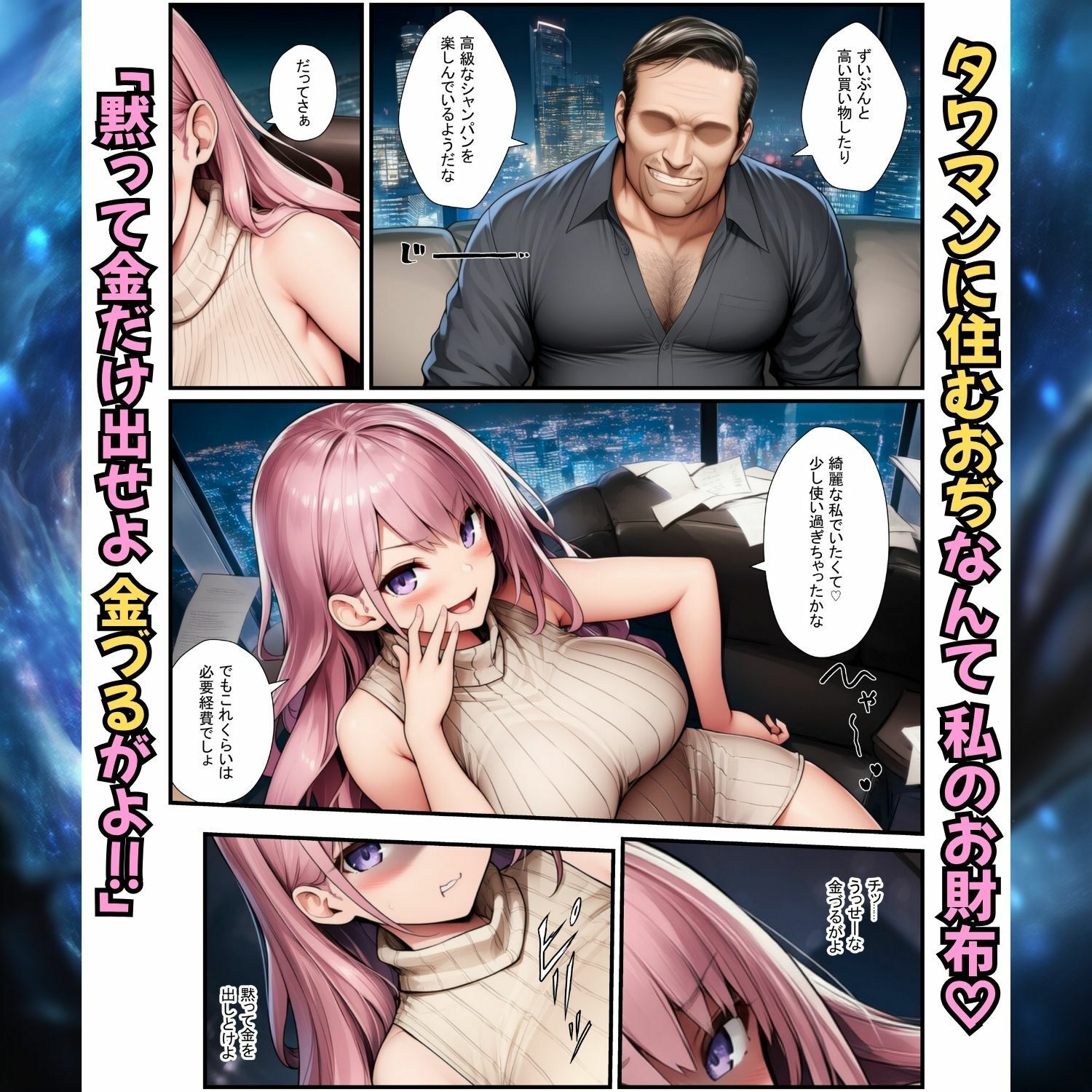 港区女子に濃厚種付け！白ギャル姉と黒ギャル妹がタワマンおぢに屈服してメス堕ち - サンプル画像 3