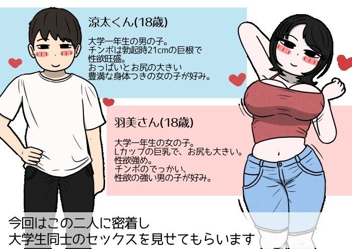 学生カップルのセックスと妊娠 - 気持ちよすぎて赤ちゃんができちゃった涼太くん（18歳）と羽美さん（18歳） - サンプル画像 1