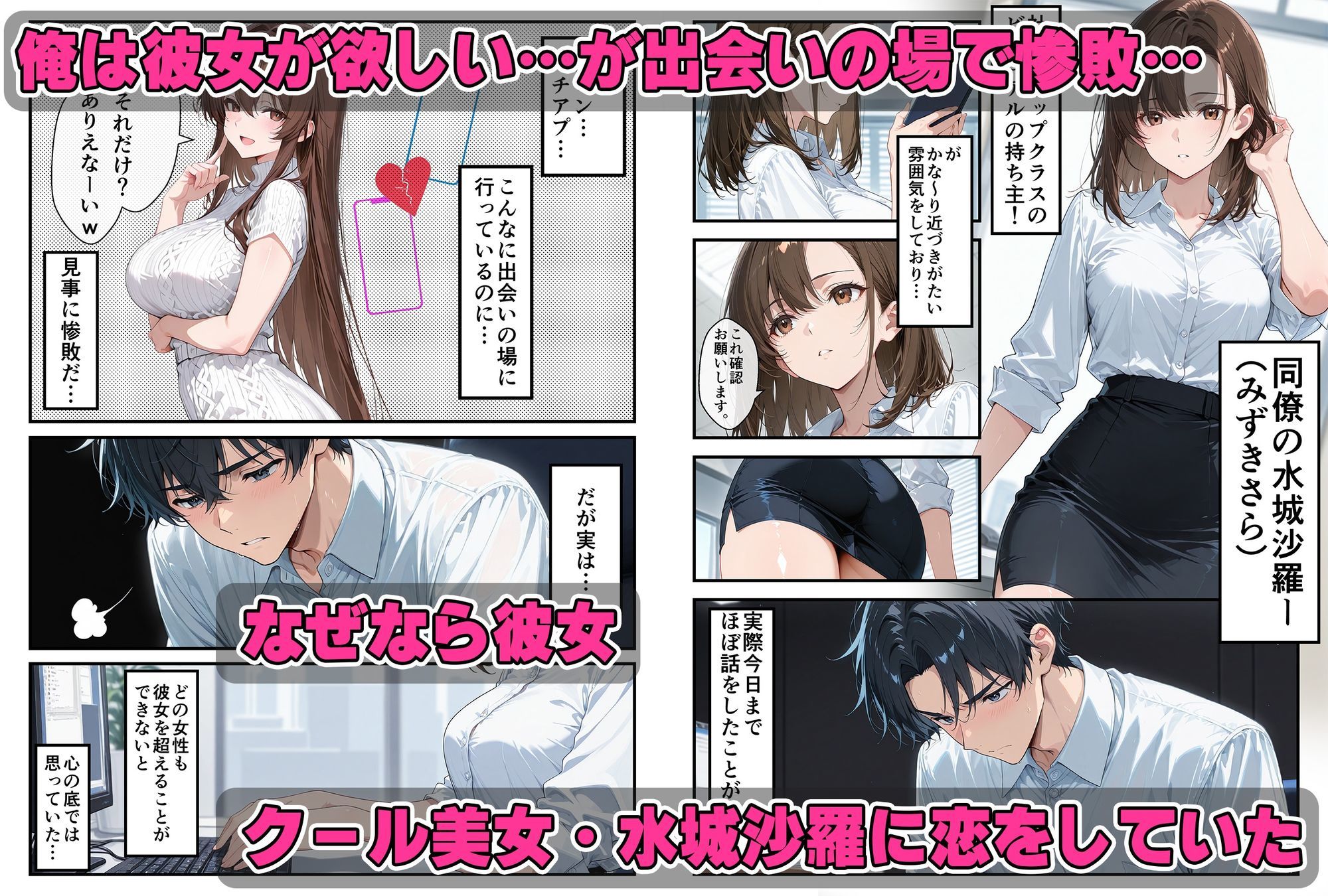 クール美女に告白〜恋愛下手で処女の彼女は天然無自覚にエロかった - サンプル画像 1