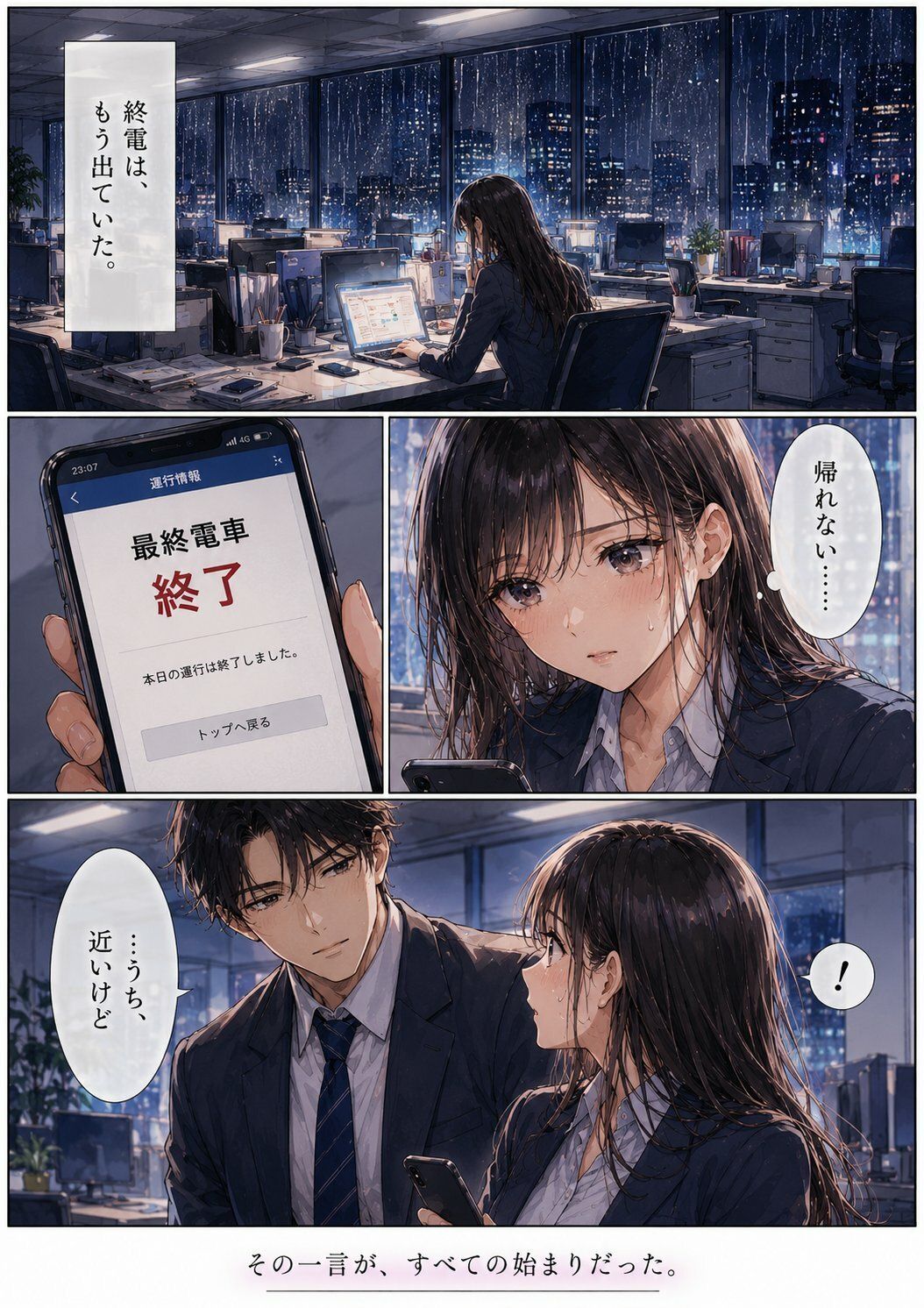 終電を逃した夜、彼女は上司の家に泊まった ―帰れない理由― - サンプル画像 1