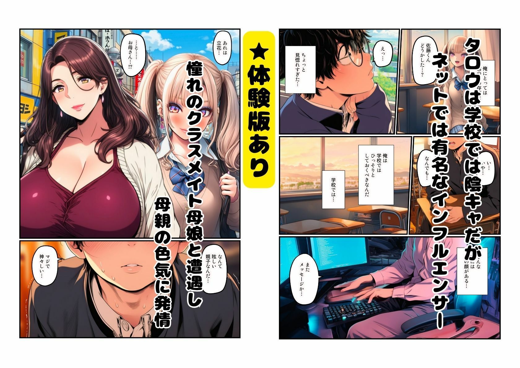 【熟女とJK  母娘丼】陰キャ男子から洗脳調教 - サンプル画像 1
