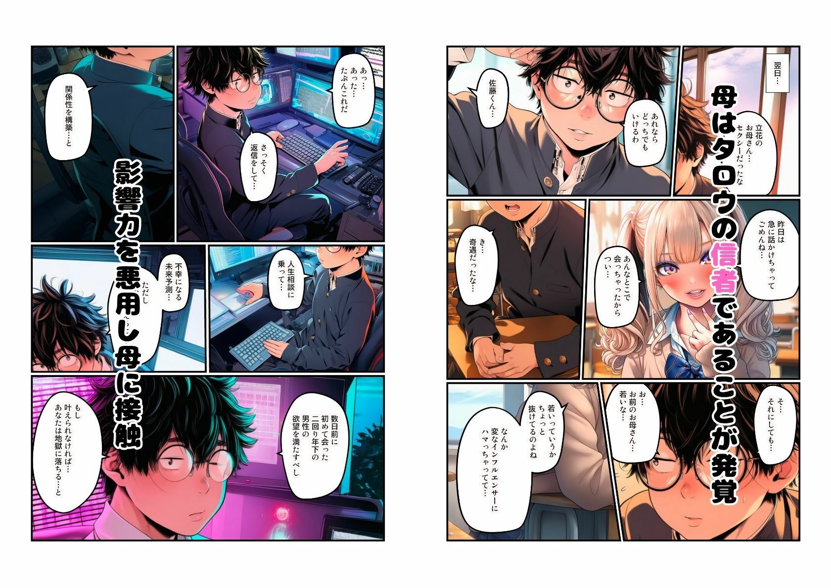 【熟女とJK  母娘丼】陰キャ男子から洗脳調教 - サンプル画像 2