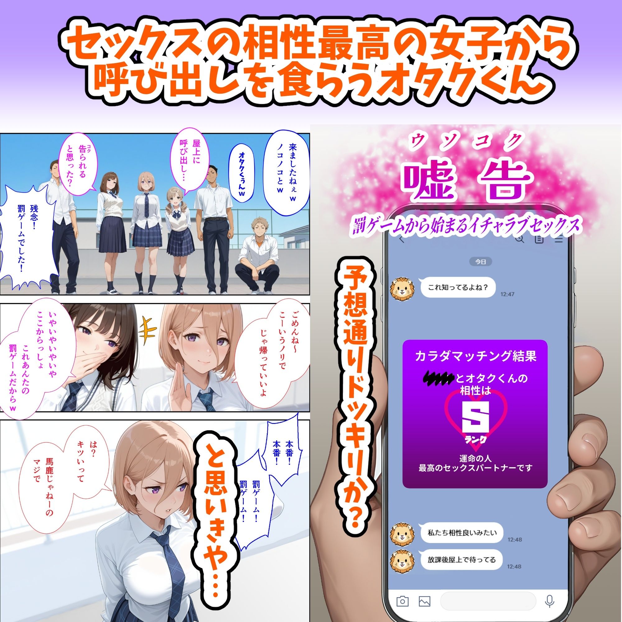 嘘告〜罰ゲームから始まるイチャラブセックス〜 - サンプル画像 1