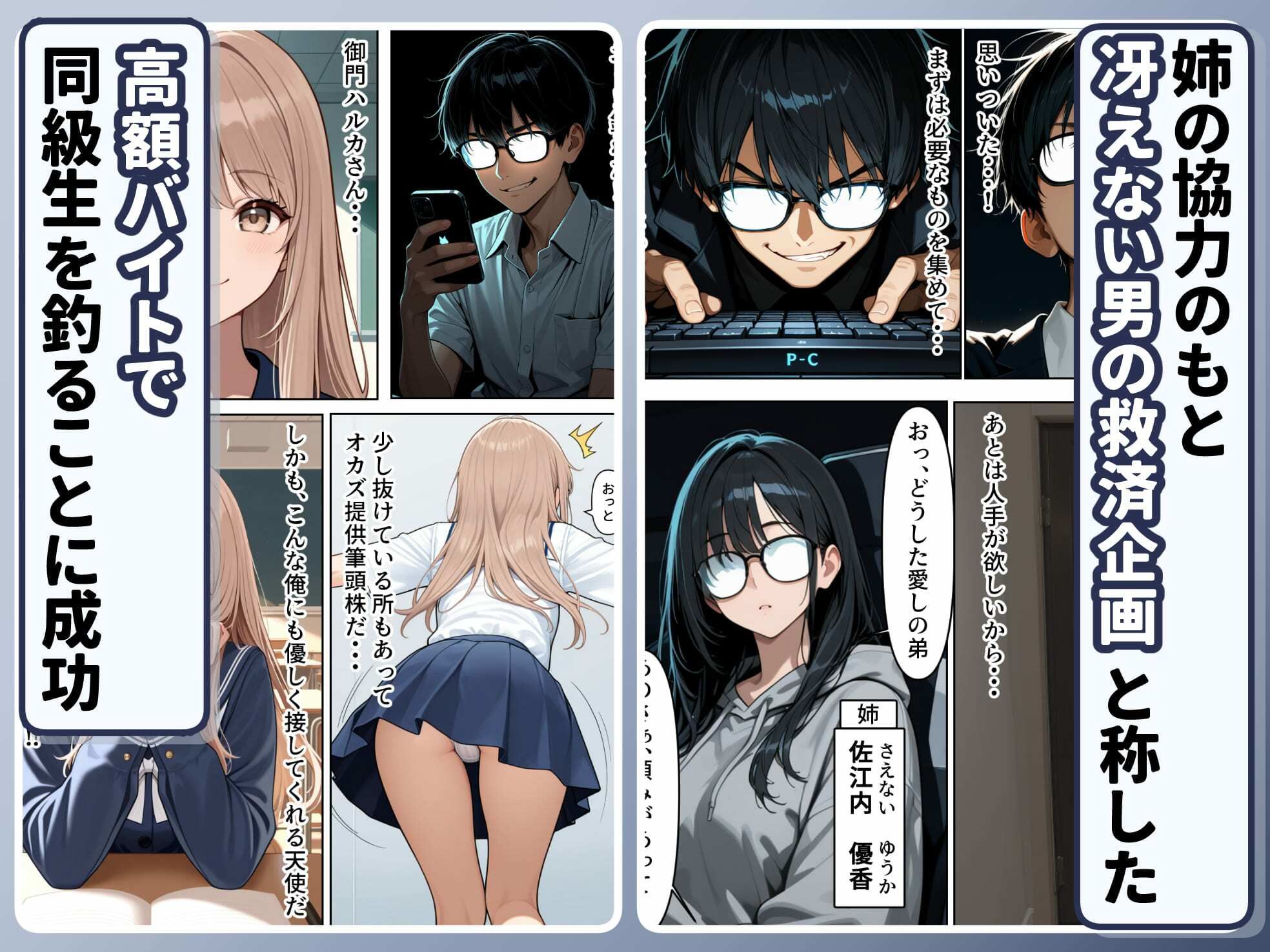 底辺逆転-どん底ぼっち童貞の俺が億万長者に！？同級生の美女を「冴えない男の救済企画」と称した高額バイトで釣ってみた結果・・・ - サンプル画像 3