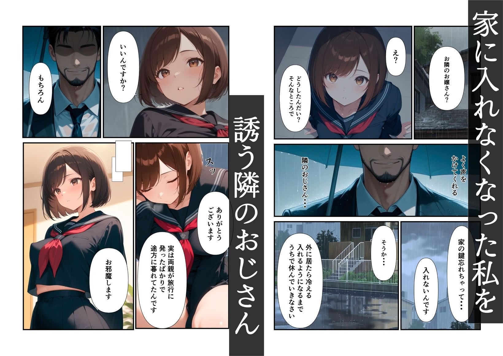 隣のおじさんと生えっち - サンプル画像 1