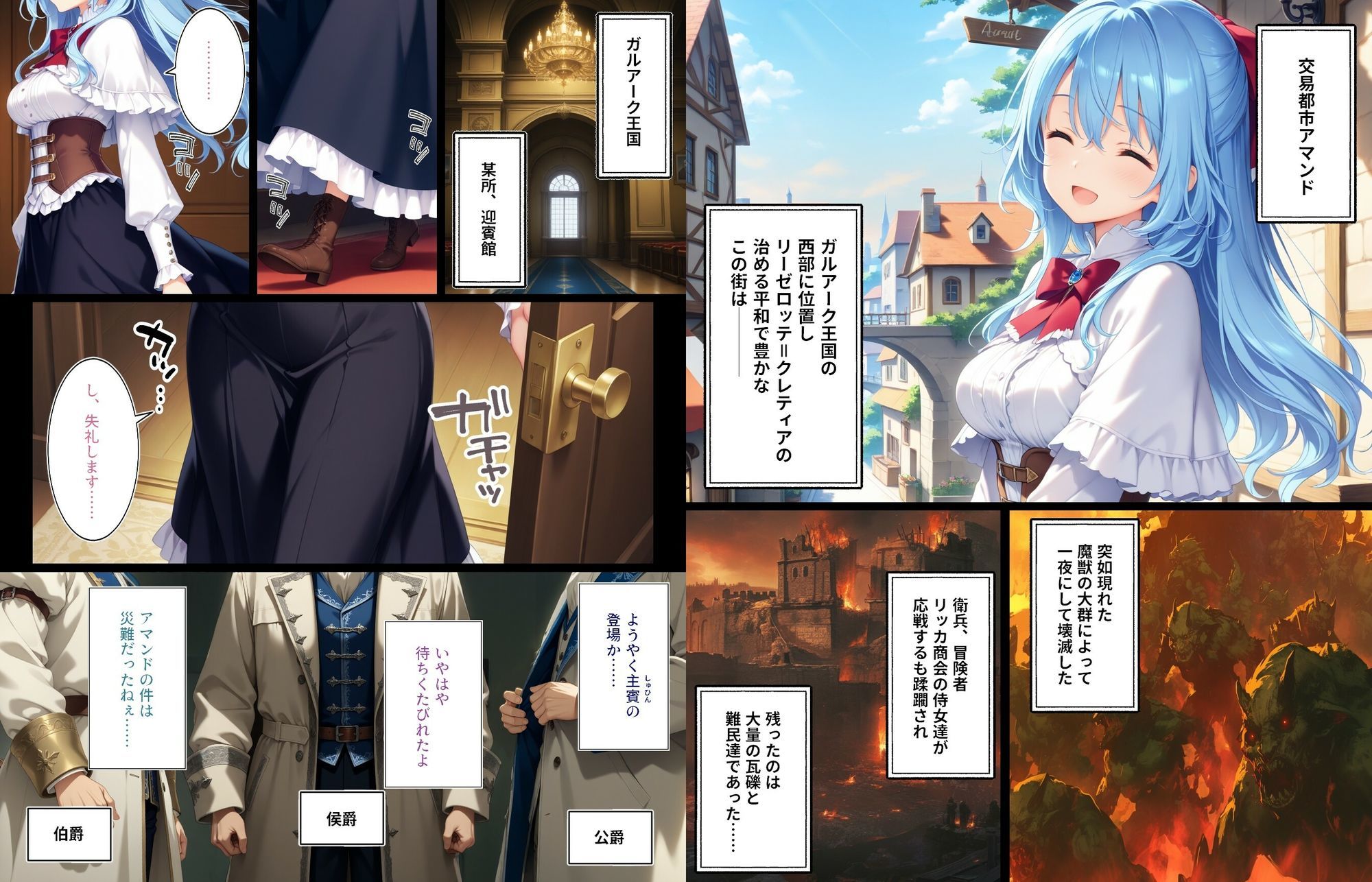 恥辱の淑女〜リーゼロッテ=ク〇ティアがアマンド復興のために処女を捧げる話〜【前編】 - サンプル画像 1