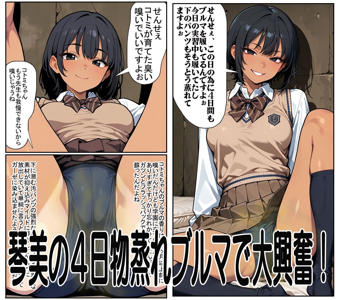 【汚パンツ女学園】第6話ボーイッシュ琴美ちゃんの4日物の蒸れ蒸れブルマの匂いに大興奮の大満足！ - サンプル画像 1