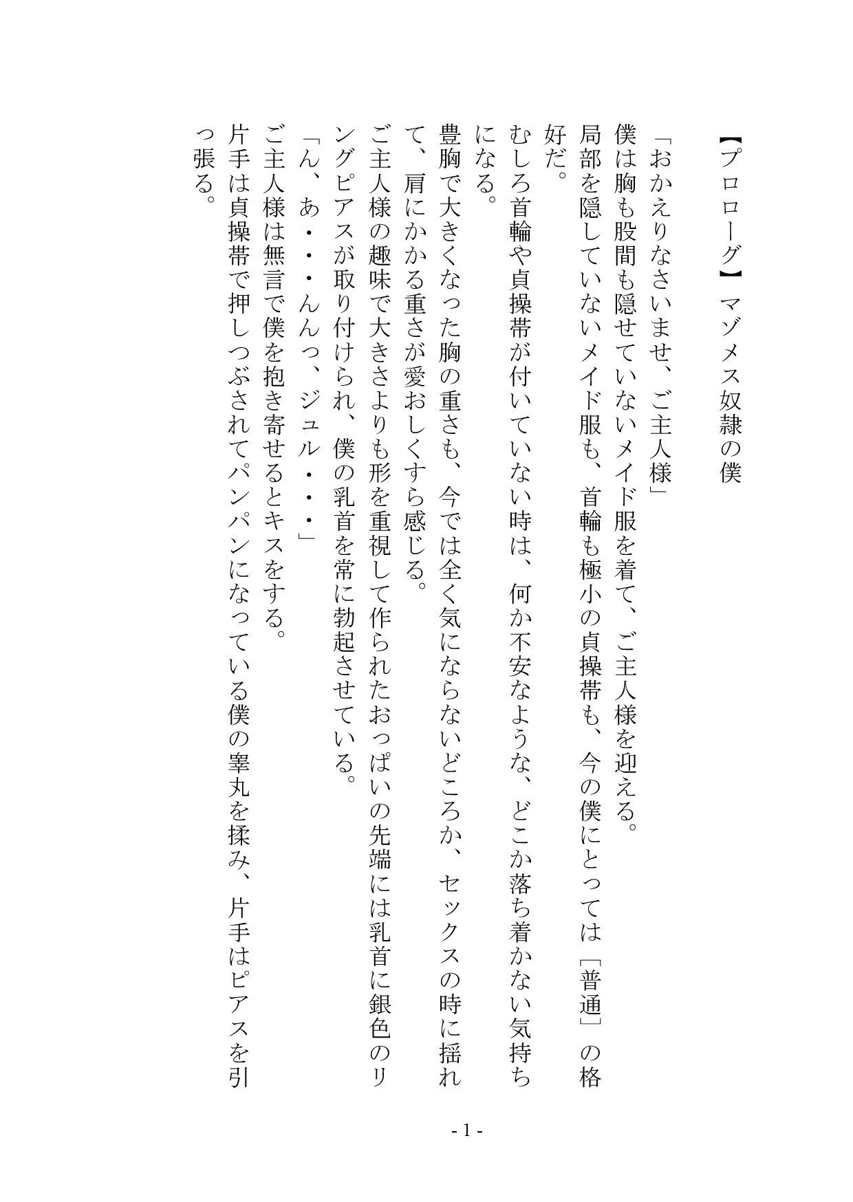 【小説＋おまけイラスト7枚】僕はマゾメス奴●I - サンプル画像 2