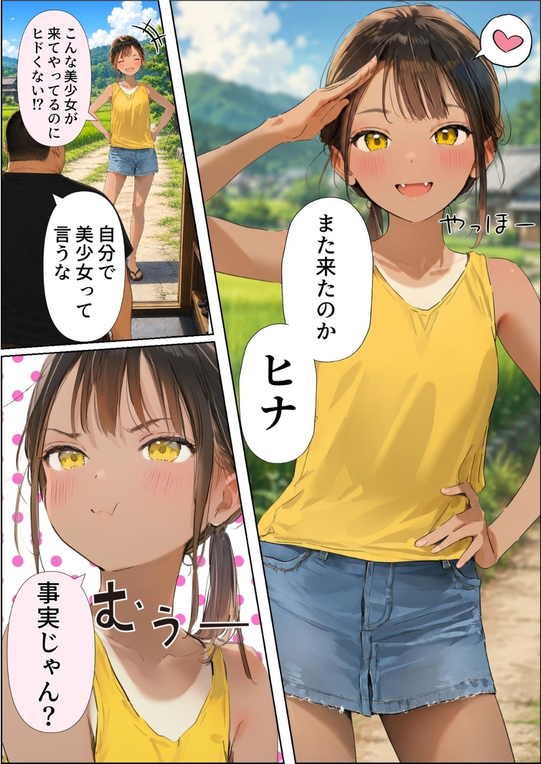 【ヒナと種付け夏休み】田舎に移住したら近所の褐色村娘と汗だくで・・・ - サンプル画像 1