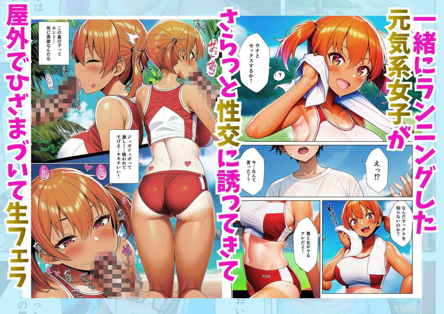 貞操観念がぶっ壊れてる南の島で日焼け女子校生たちとハメまくる話 - サンプル画像 4