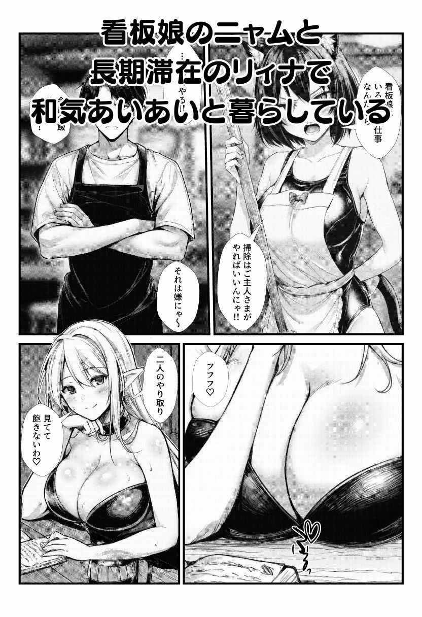 性なる宿屋へようこそ！主人のチンポが大暴走で獣人・エルフ・聖女が種族を越えてハーレムエッチ！ - サンプル画像 2