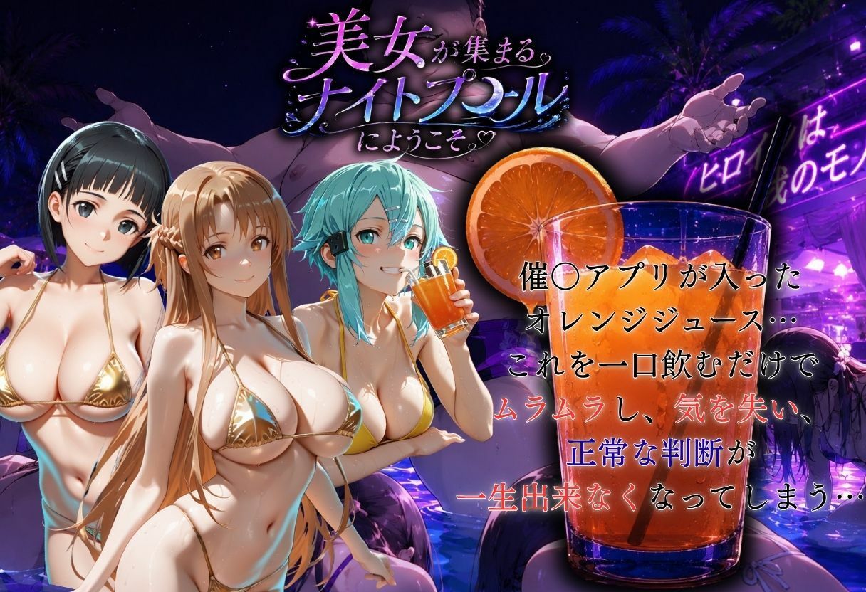 ナイトプールでナンパ堕ち〜黄ビキニ美女が太った男に媚●入りオレンジジュースで種付けされるまで〜VOL3 - サンプル画像 2