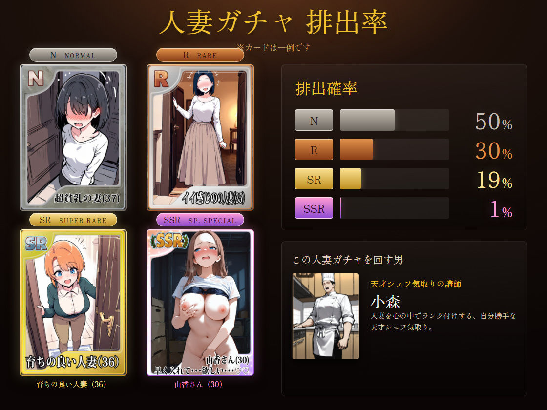1/100の確率で当たる人妻ガチャで声を我慢できないデカパイ主婦はSSR - サンプル画像 1
