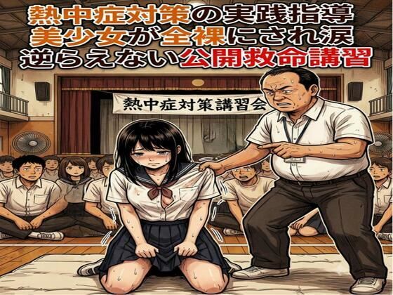 熱中症対策の実践指導。美少女が全裸にされ涙。逆らえない公開救命講習