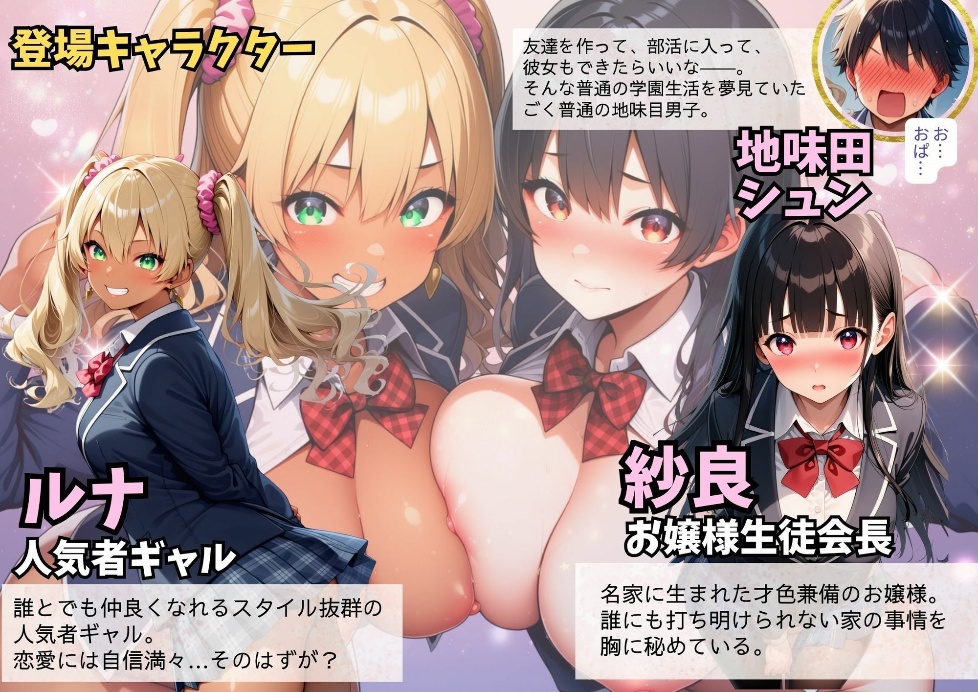 俺だけ男子の種付け共学デビュー！〜ギャルとお嬢様は処女のくせにめちゃくちゃエロかった〜 - サンプル画像 1