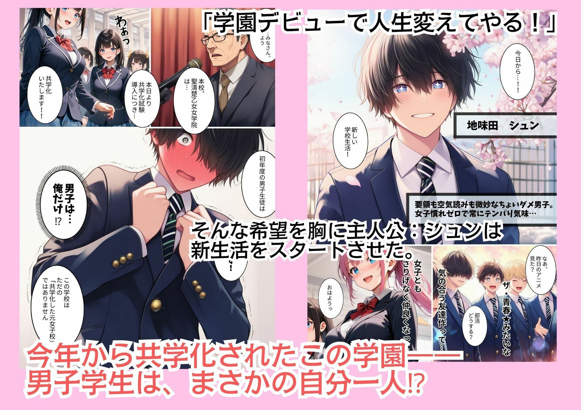 俺だけ男子の種付け共学デビュー！〜ギャルとお嬢様は処女のくせにめちゃくちゃエロかった〜 - サンプル画像 2