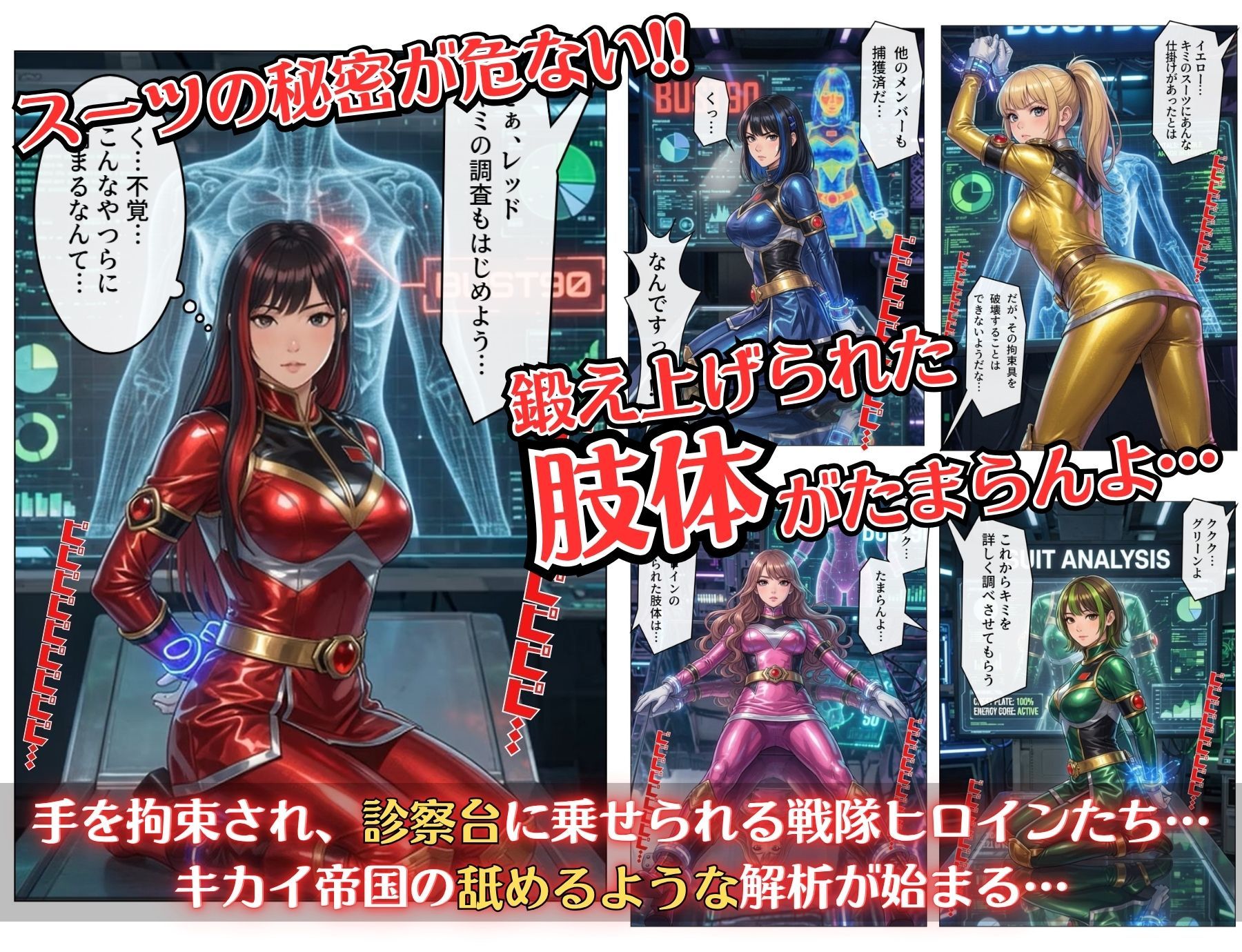 煌戦隊キラリンジャーIN美肢体研究室・極太の侵入ミッション〜敵アジトで拘束された戦隊ヒロインは戦闘員が極太過ぎて大ピンチ？/戦隊ロスのアナタに贈る『大人の為の戦隊』シリーズ〜 - サンプル画像 2