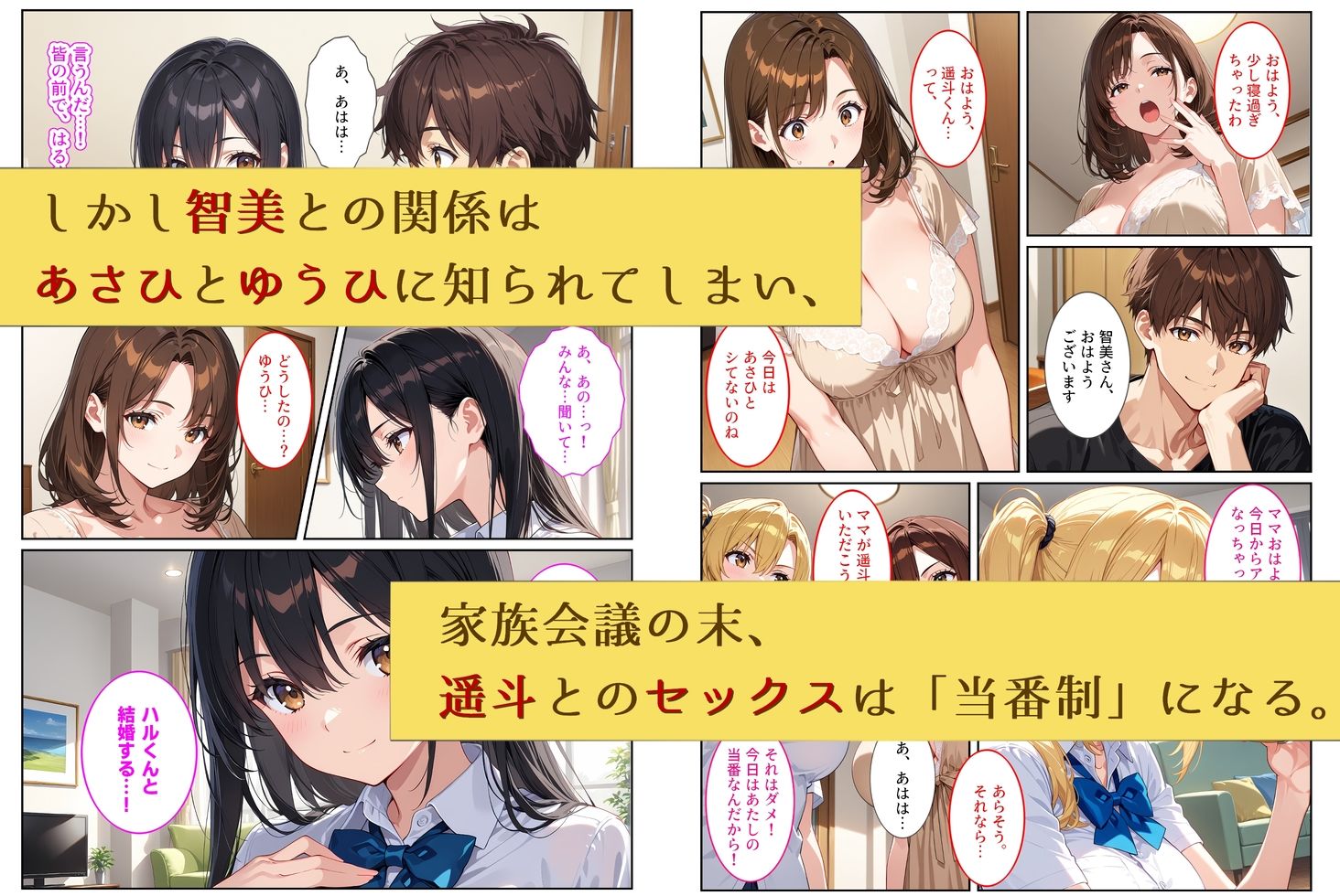 養子になったら爆乳義母と双子義妹に誘惑されて中出しセックスしています！〜孕ませバトル編〜 - サンプル画像 3