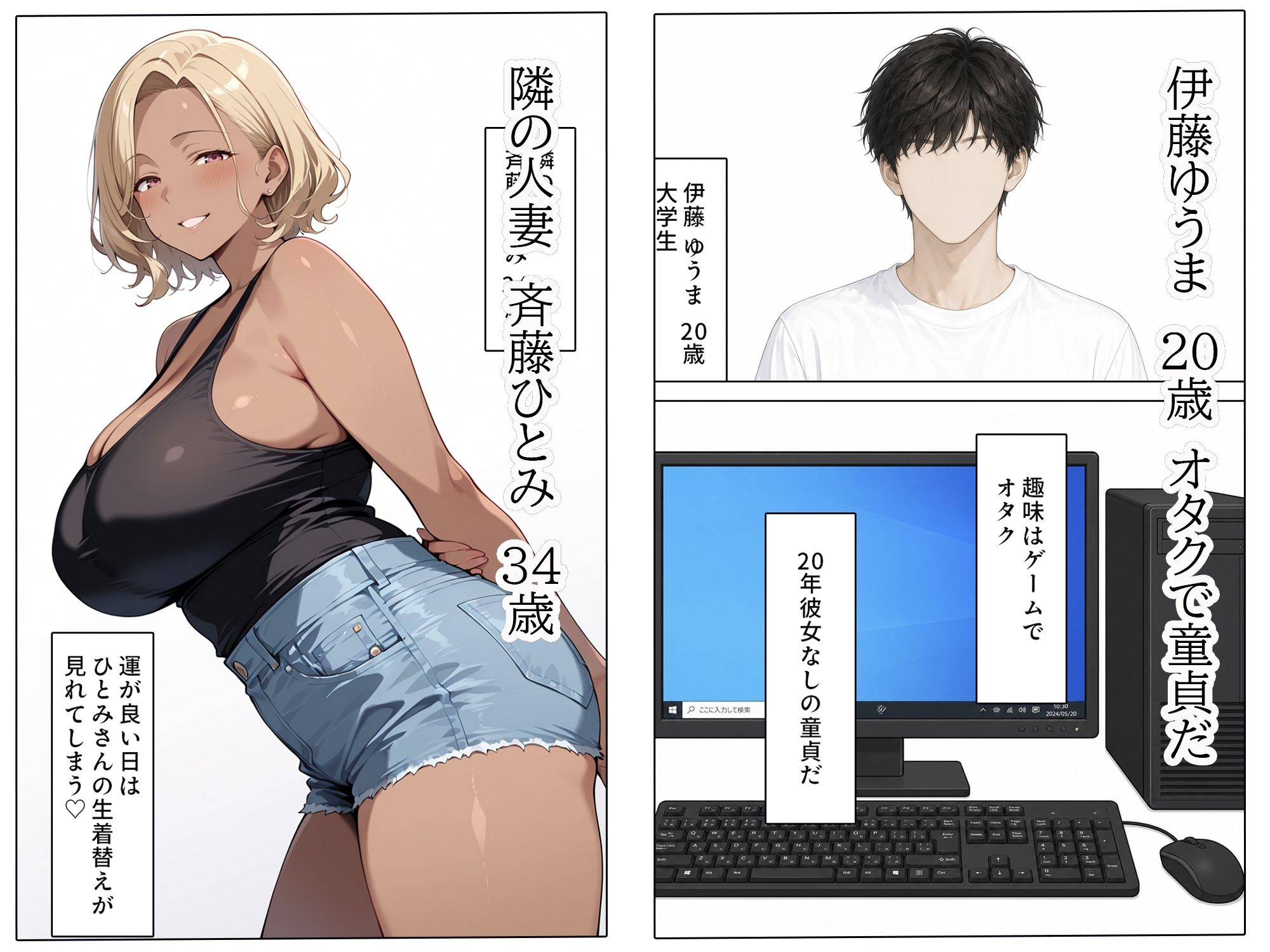 隣のギャル人妻と甘サド生H - サンプル画像 1
