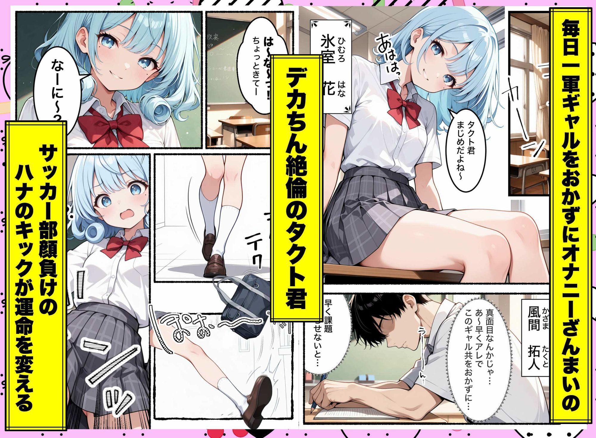 俺のおかず一軍ギャル、デカちんがバレてもてあそばれた結果3人まとめて彼女になったハーレム物語 - サンプル画像 1