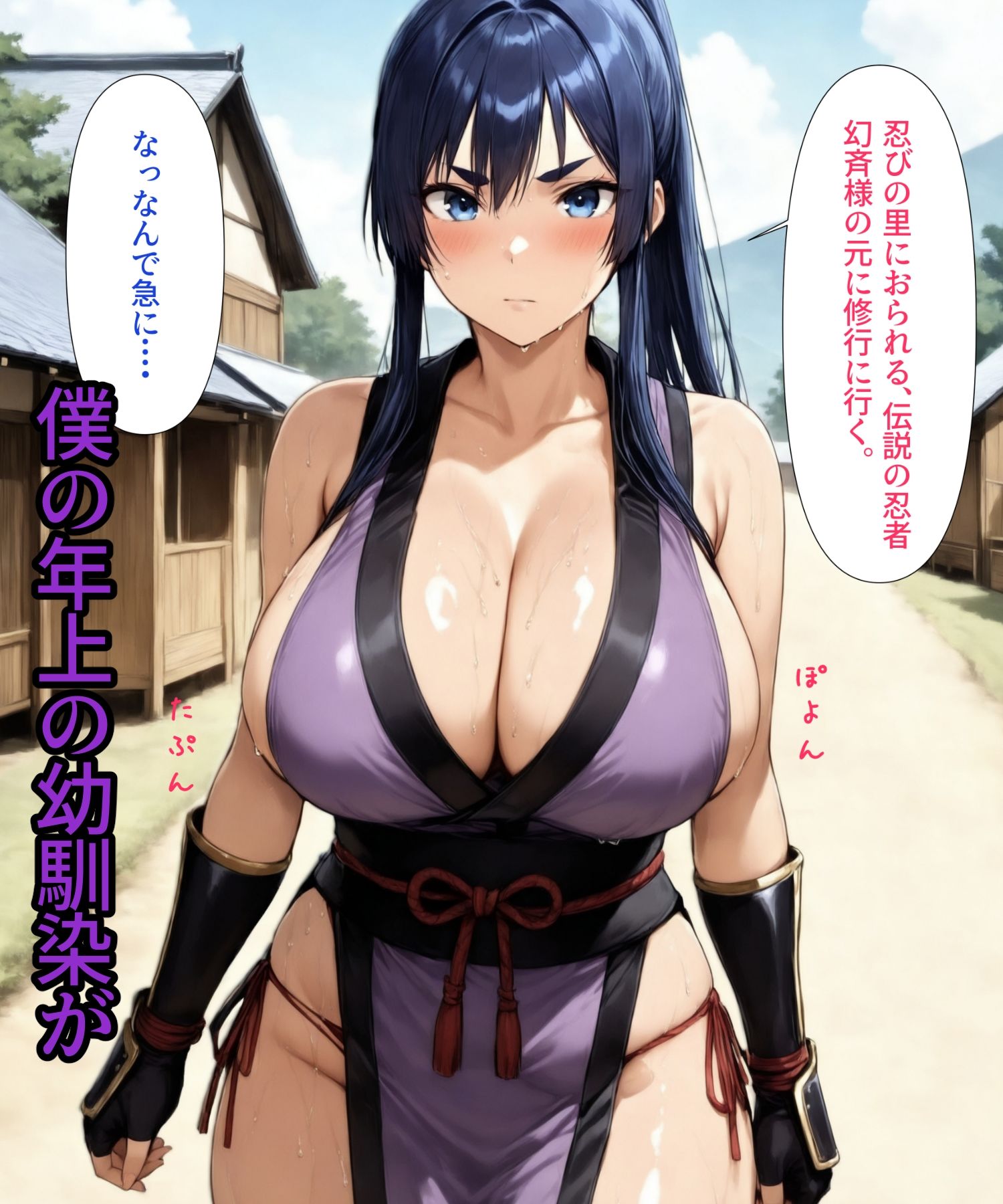 くノ一どすけべ修行  爆乳幼馴染の巻 - サンプル画像 1