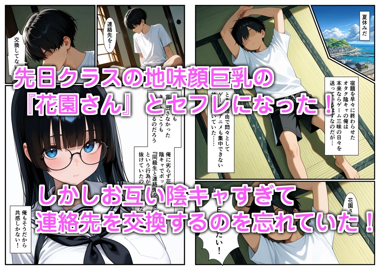 クラスの地味顔巨乳とセフレになった2 〜お家エッチ編〜 - サンプル画像 1