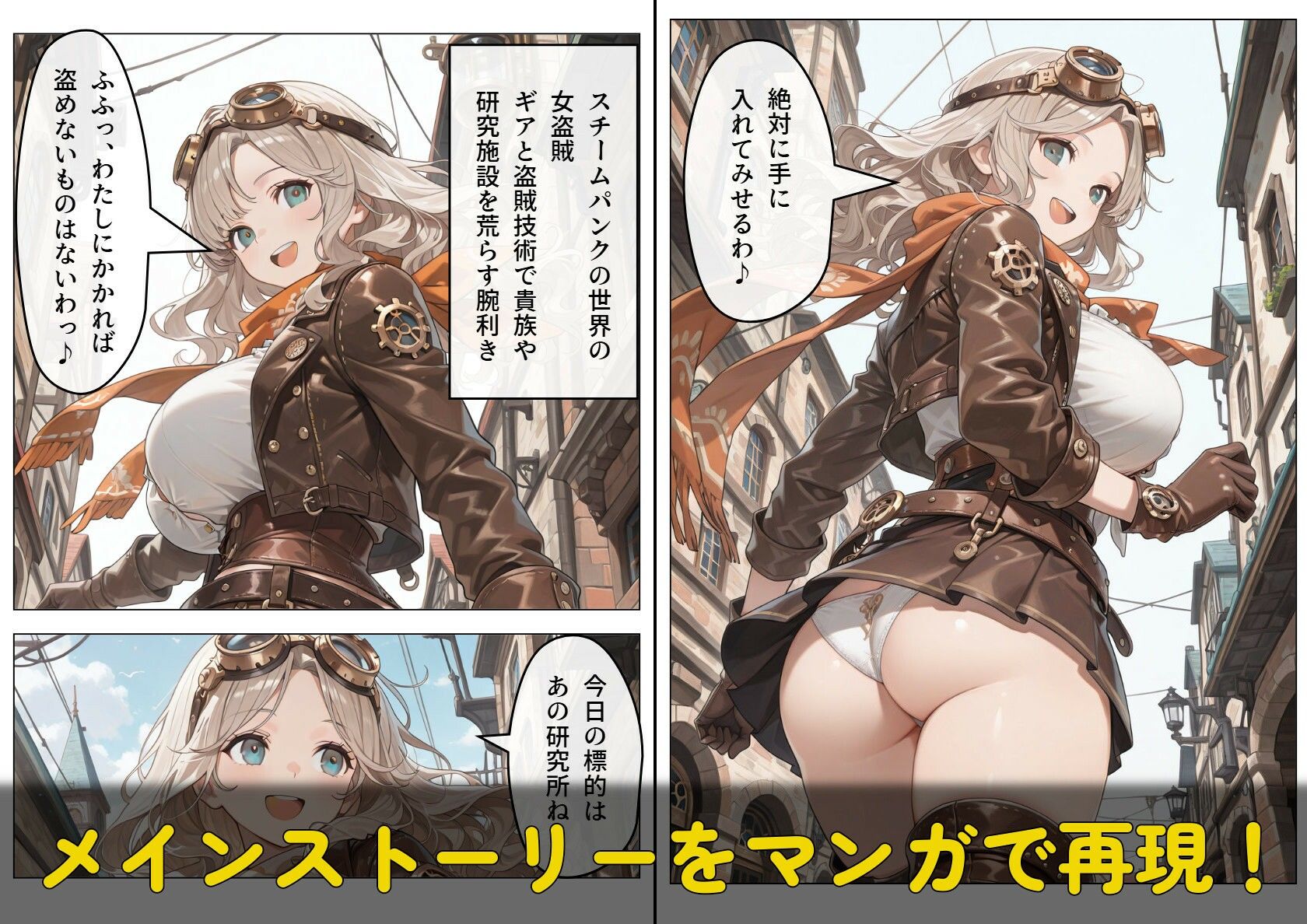 巨乳女盗賊はあの実験の快楽を忘れられない〜秘密のラボで芽生える恋〜 - サンプル画像 1
