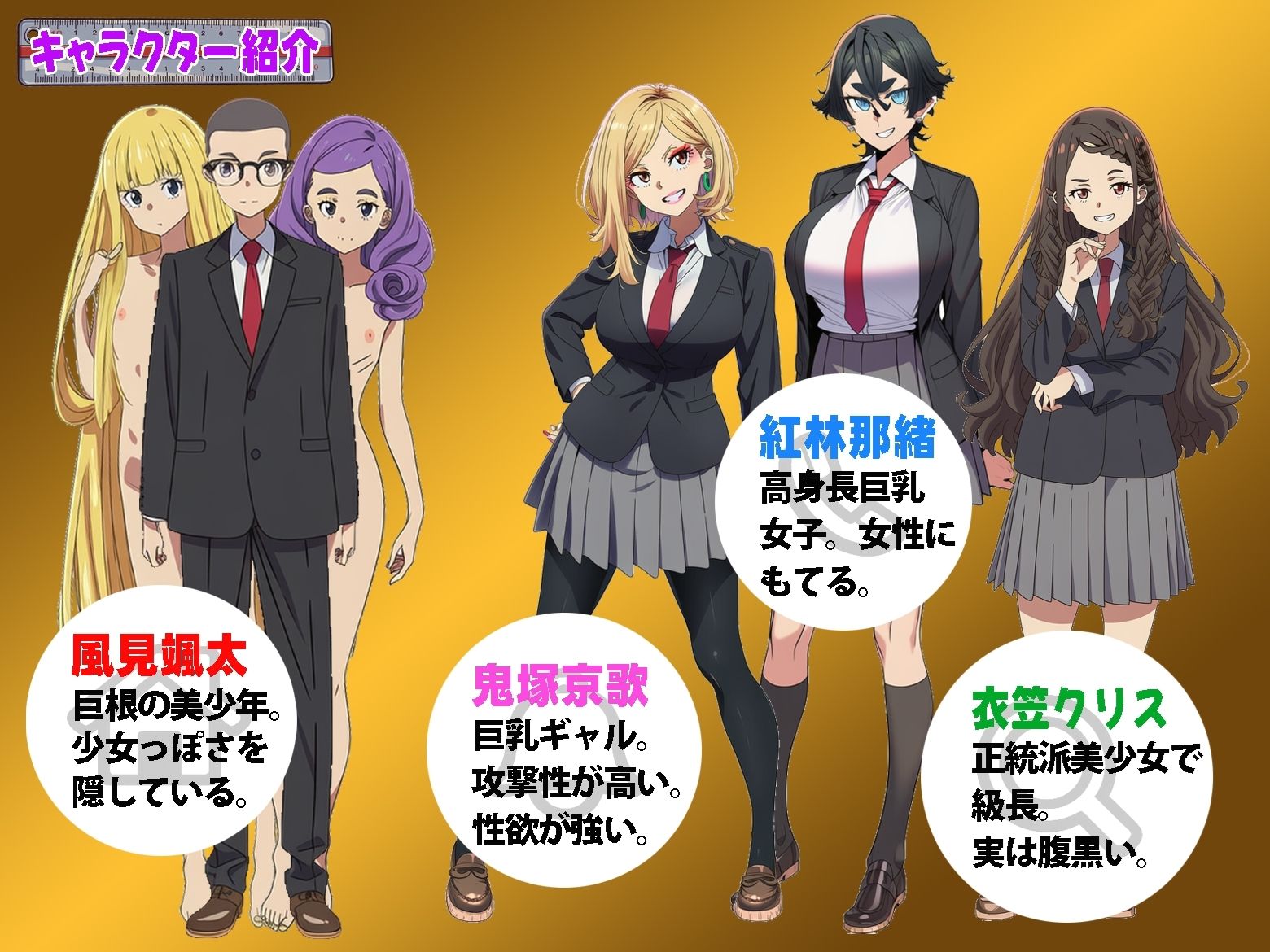 ドSなレズ少女達に無理やりペニバンで犯●れまくる女装男子＋α - サンプル画像 1