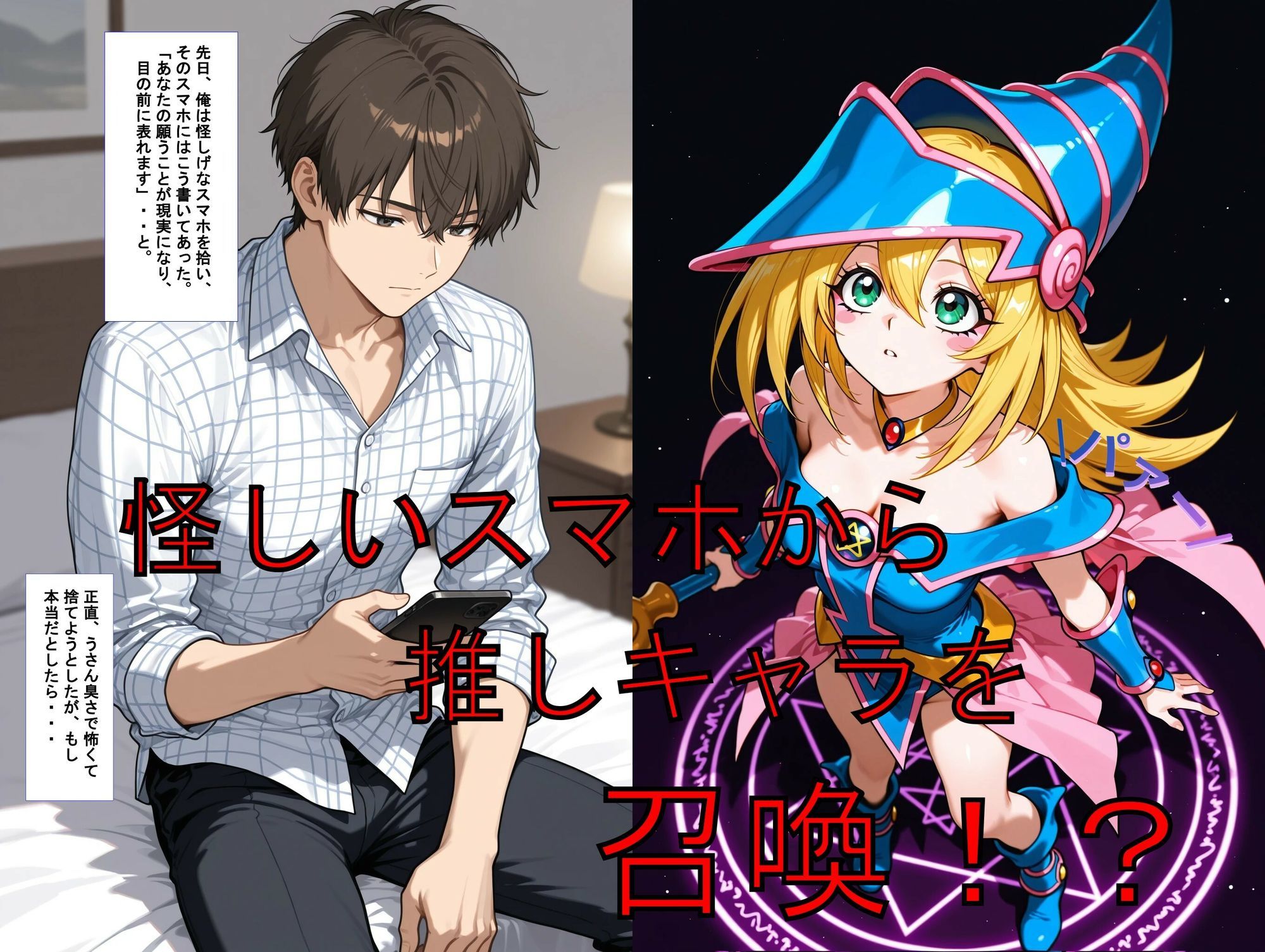 推しキャラ召喚した俺！  勘違いガールちゃんは、俺と触手のコンボで犯しつくす！〜ブラック・マジ〇ャン・ガール〜ver - サンプル画像 1