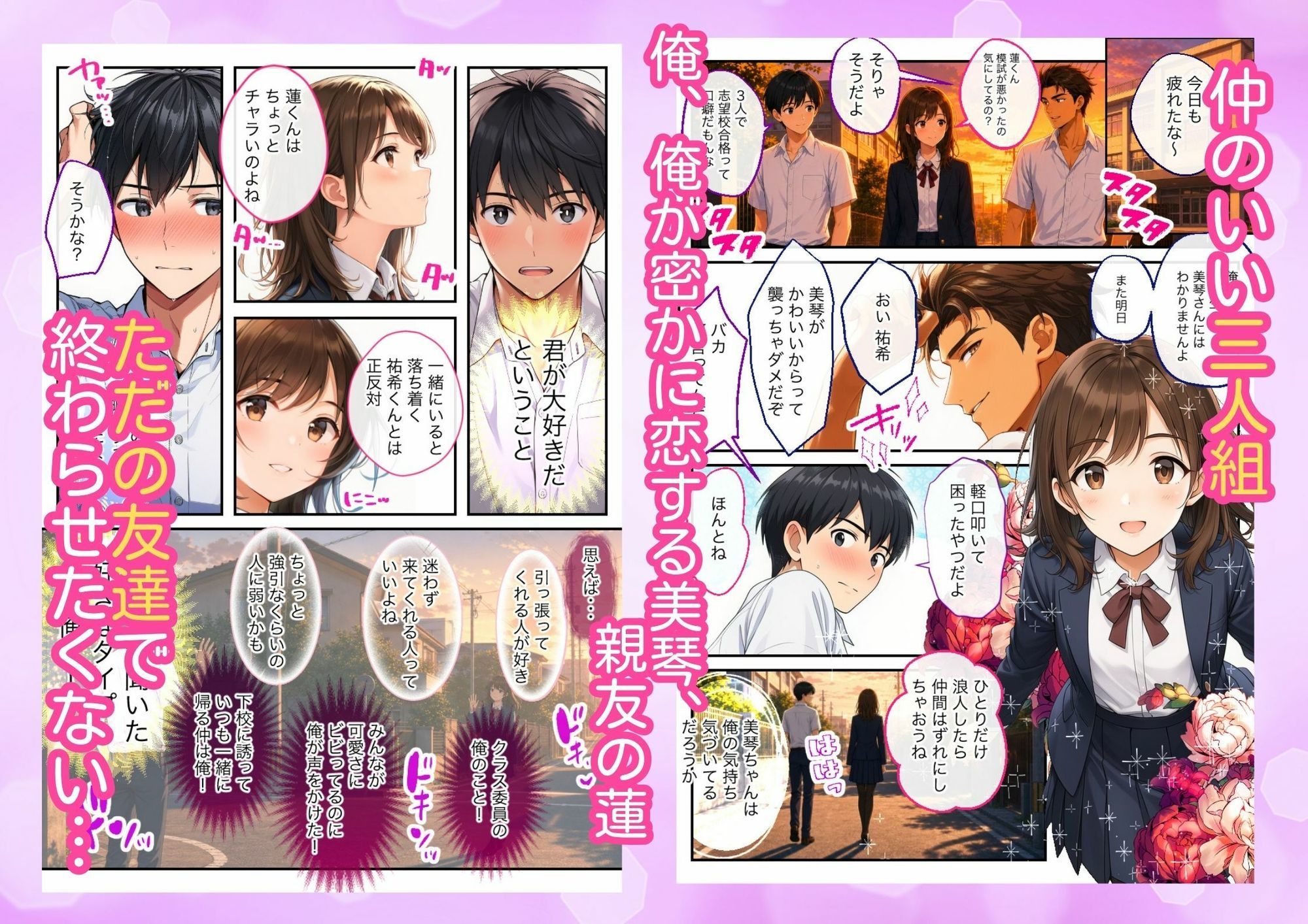 告白する日に、好きな子が親友の中出しで汚れた〜混ざれたのに勃たなかった俺のBSS寝取られ〜 - サンプル画像 1