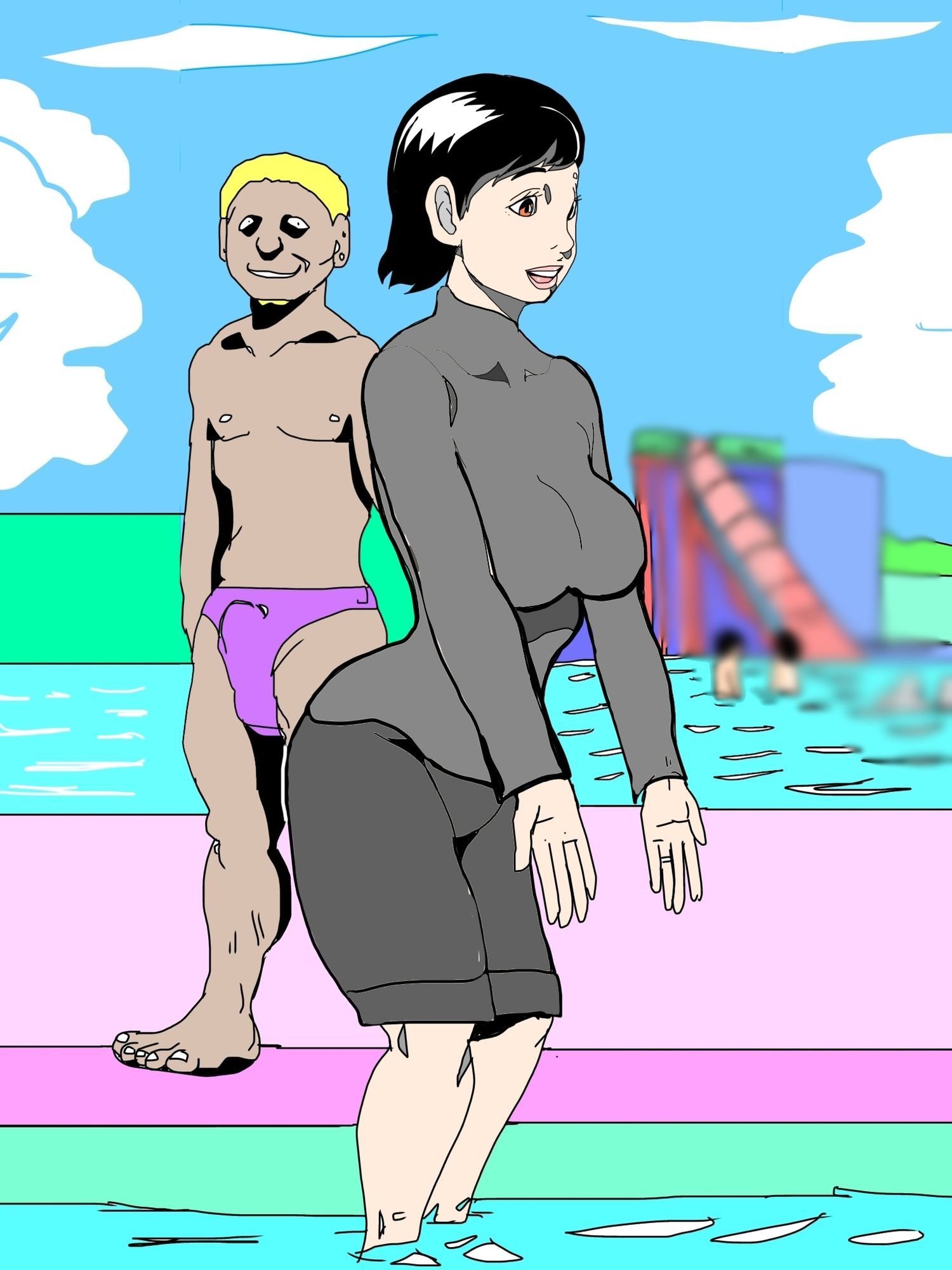 プールで妻がジロ見されてて妄想はかどった - サンプル画像 4