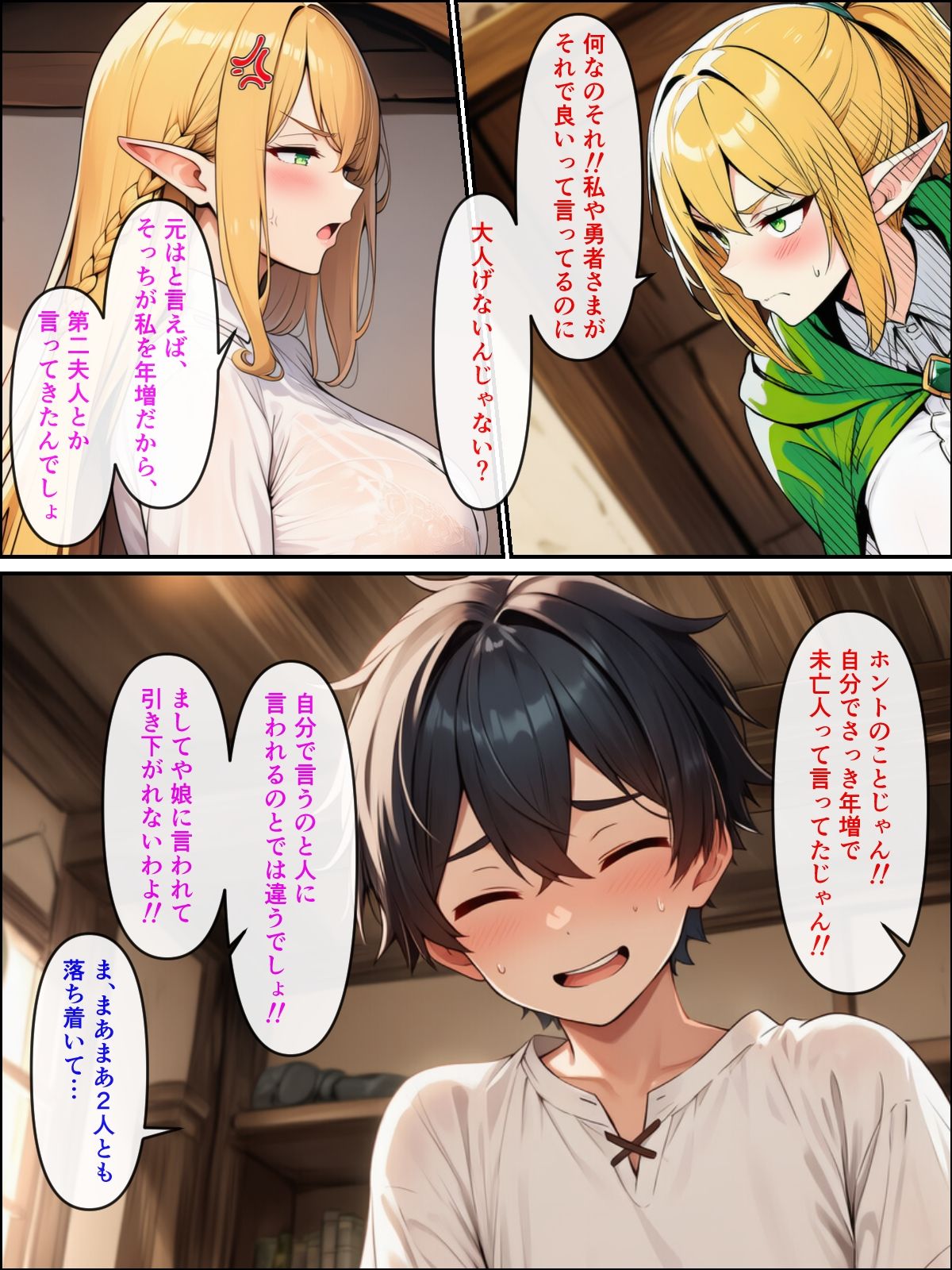 異世界転生して美人巨乳エルフ親子とらぶらぶセックスする話3 〜ハーレム編〜 - サンプル画像 8