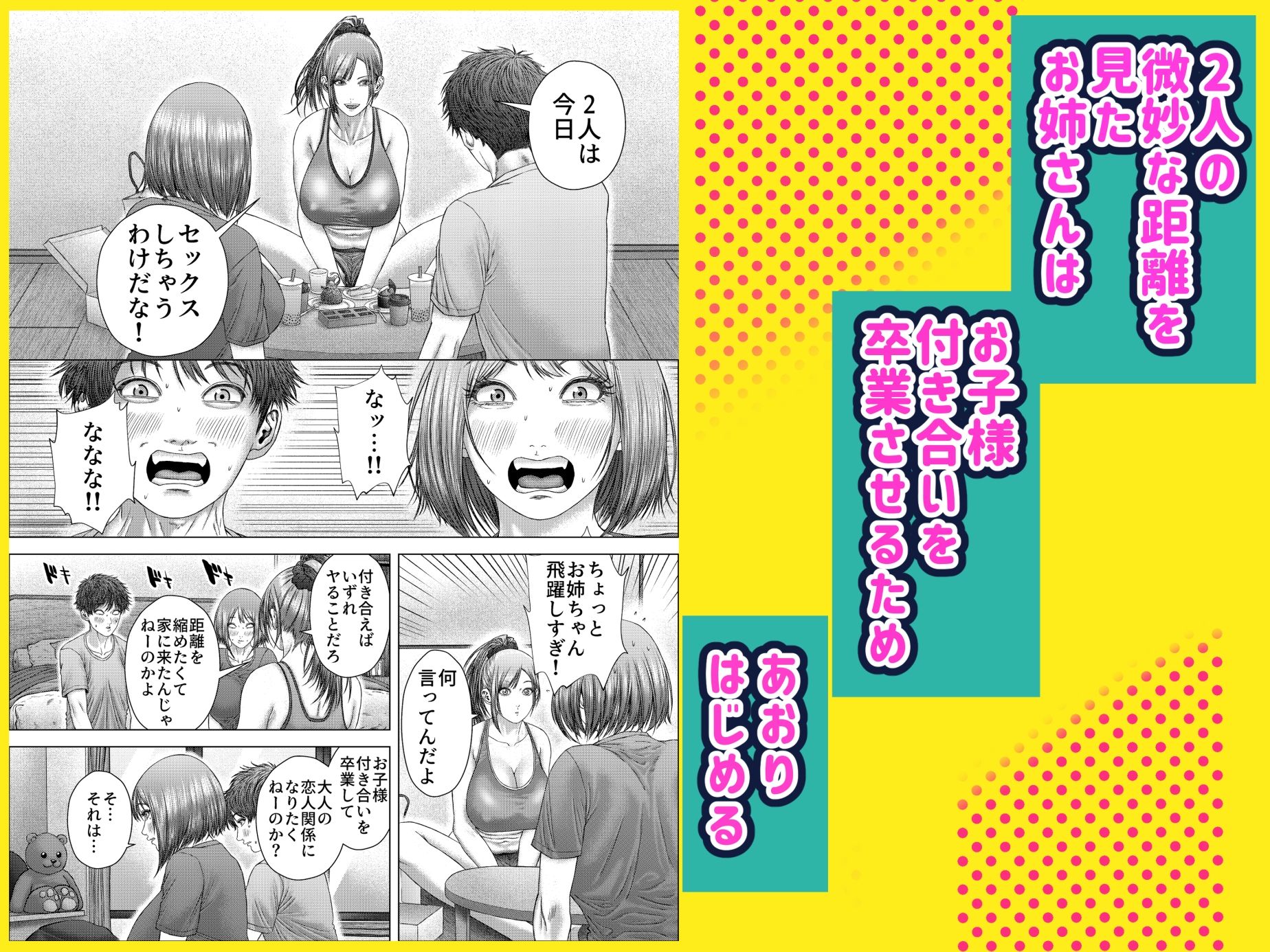 距離感のあるウブっ子カップルが、彼女のお姉さんに性の手ほどきを受ける話 - サンプル画像 4